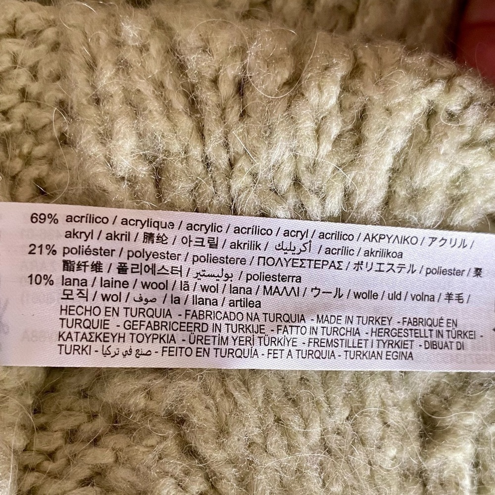 ZARA Cardigan Knit Sweater Jewel Buttons Long Sleeve Pistachio Green Women M - Picture 12 of 12